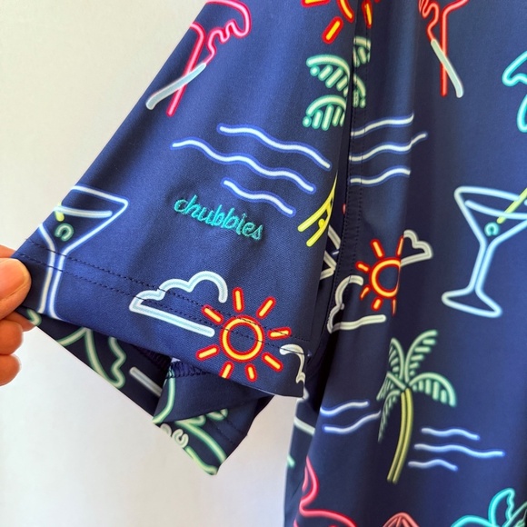 CHUBBIES NEON LIGHT SS PERFORMANCE POLO SHIRT MEN L UPF50 LIGHTWEIGHT NOVELTY - Picture 5 of 12